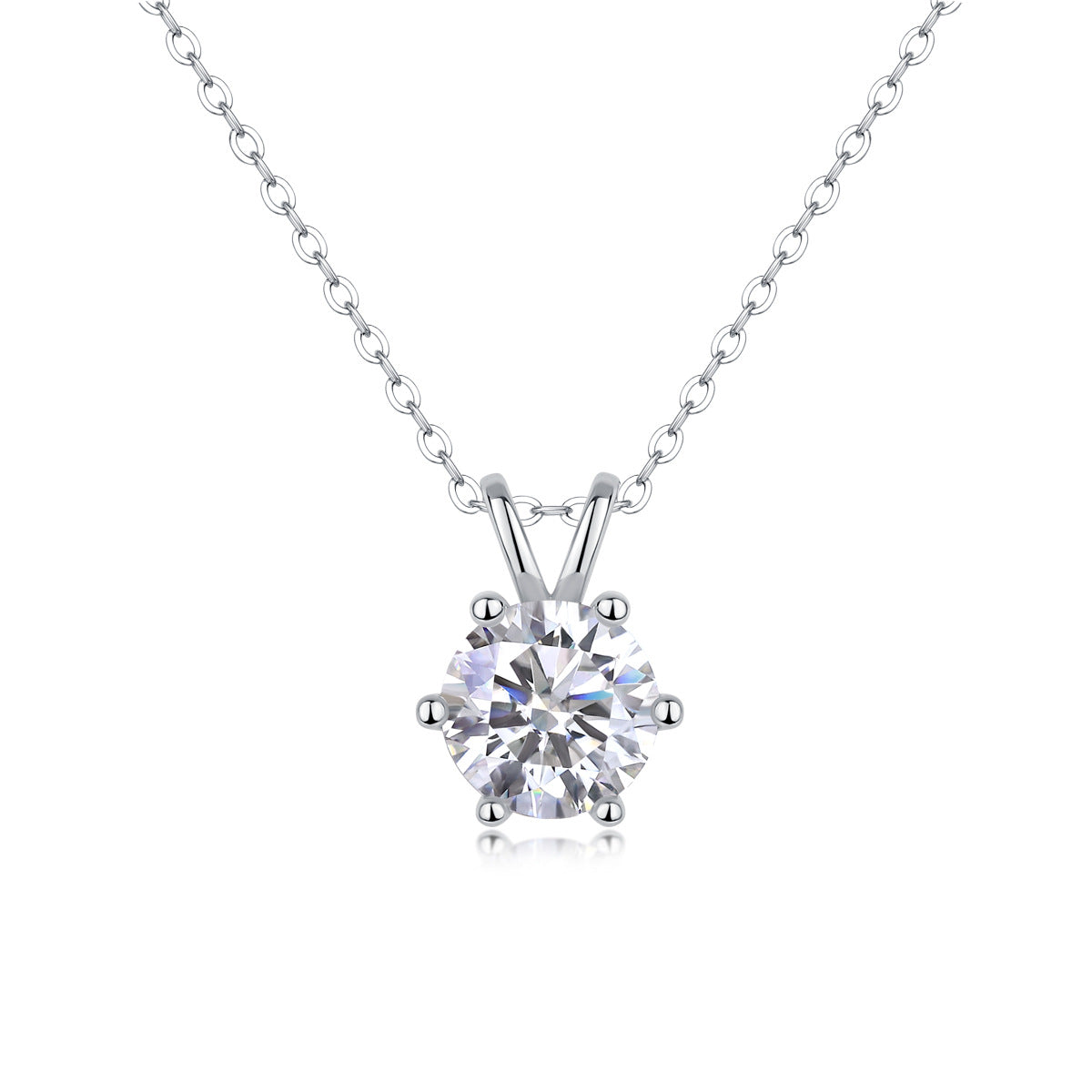 Collier pendentif géométrique en moissanite et argent sterling