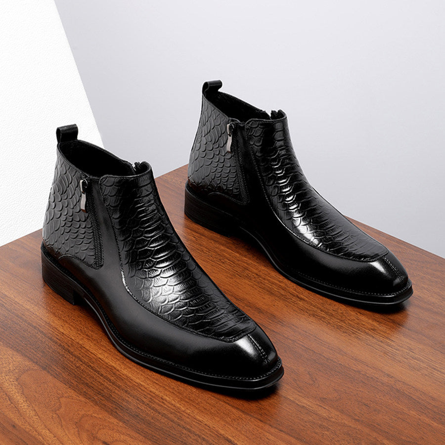 Chaussures montantes en cuir de haute qualite pour hommes