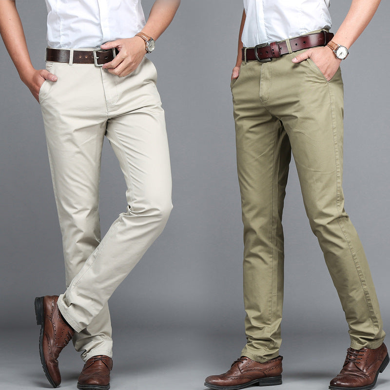Pantalon décontracté pour hommes à jambes droites et coupe slim