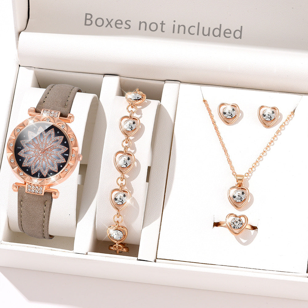 Montre pour femmes à la mode Ensemble Montre-bracelet décontractée à quartz
