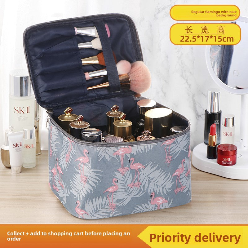 Nouvellement amélioré sac cosmétique extra-large portable 2021 nouveau produit de soins de la peau sac de cosmétiques voyage sac en tissu imperméable renforcé pour femmes