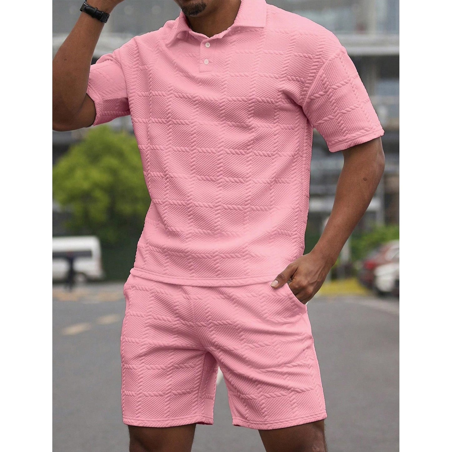Ensemble short à manches courtes pour homme, tenue d'été décontractée