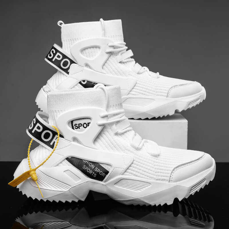 Chaussures montantes décontractées pour hommes avec semelle épaisse