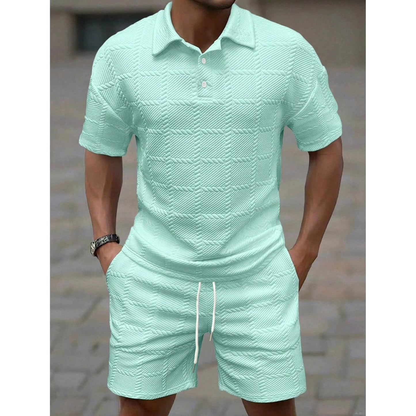Ensemble short à manches courtes pour homme, tenue d'été décontractée