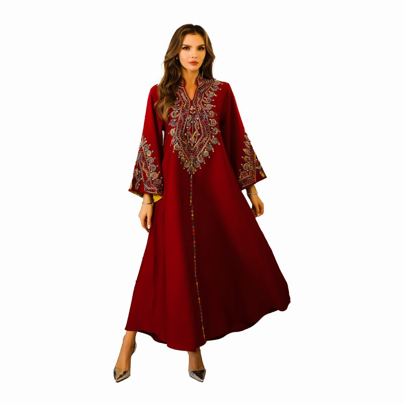 Robe abaya brodée pour femmes