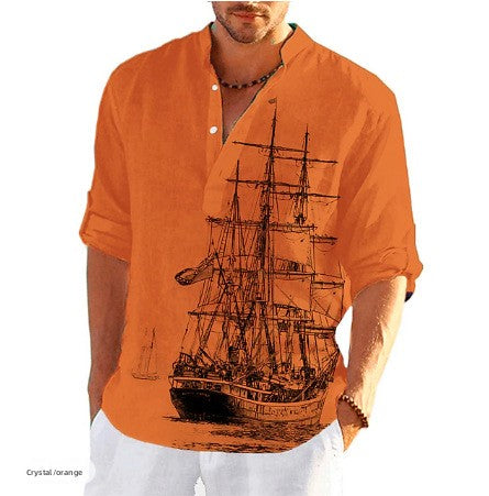 Chemise d'été à col montant imprimée