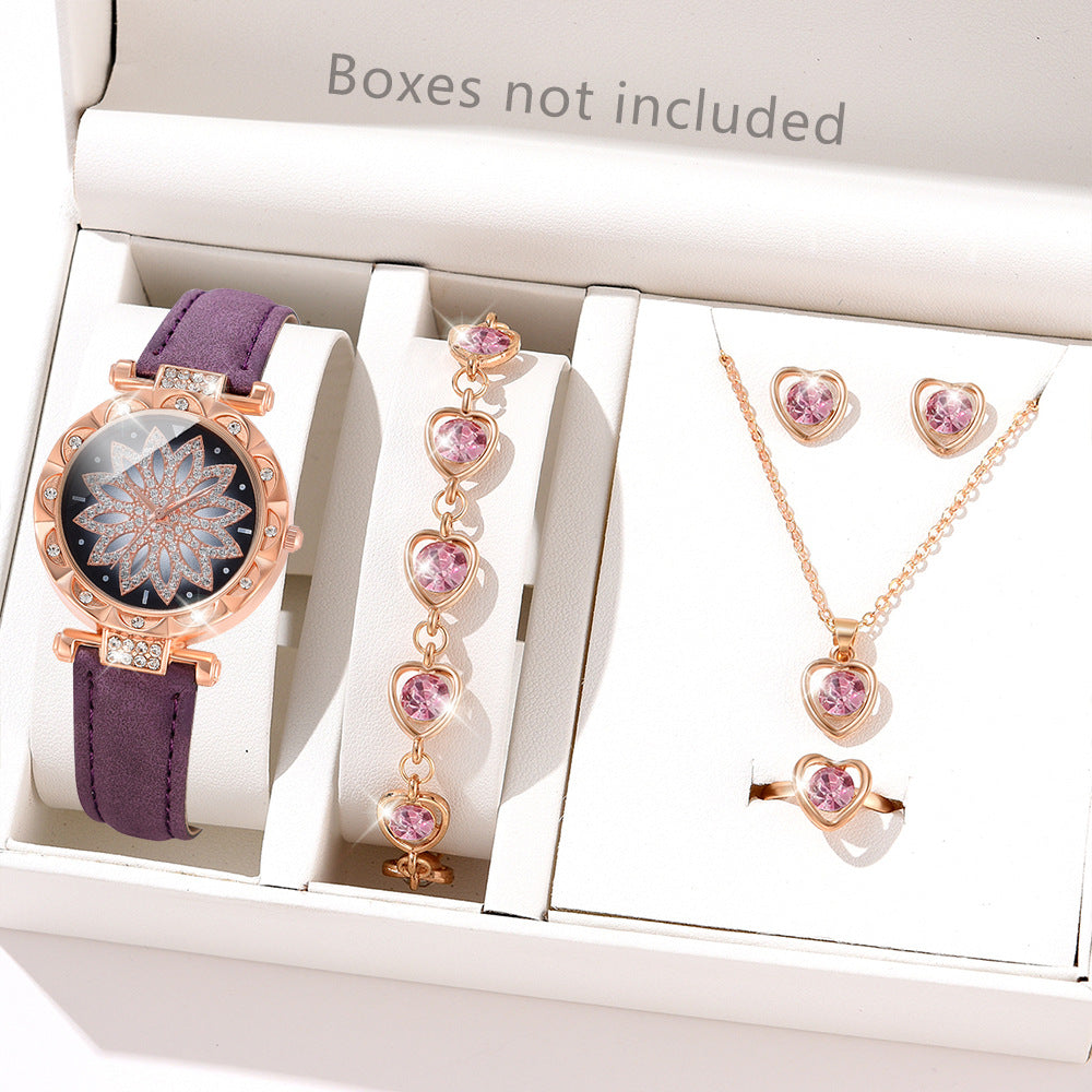 Montre pour femmes à la mode Ensemble Montre-bracelet décontractée à quartz
