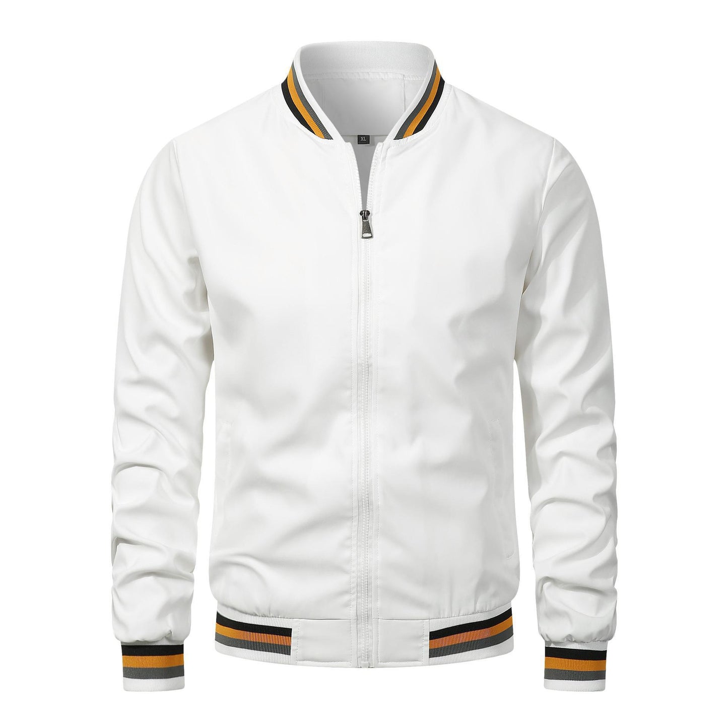 Veste décontractée pour homme à col montant et fermeture éclair