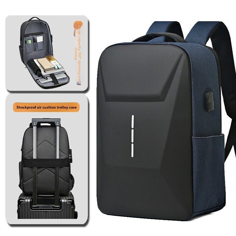 Sac à dos d’ordinateur portable à coque rigide avec bandes réfléchissantes