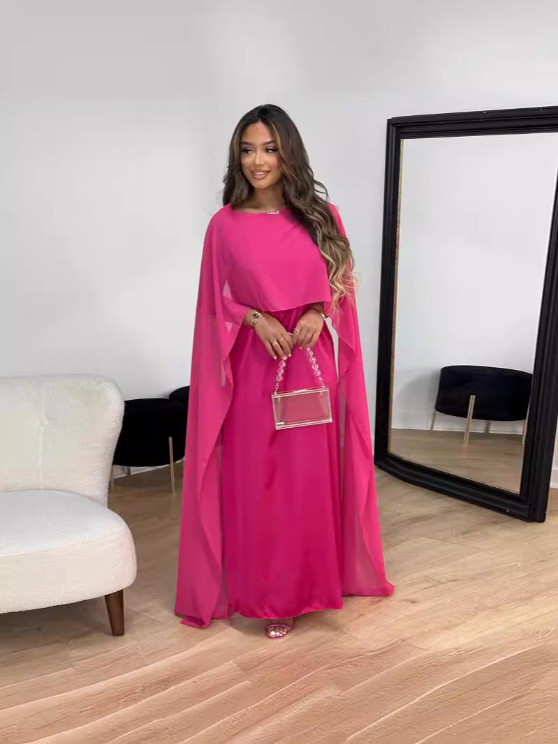 Robe en satin à taille haute pour femmes avec mesh