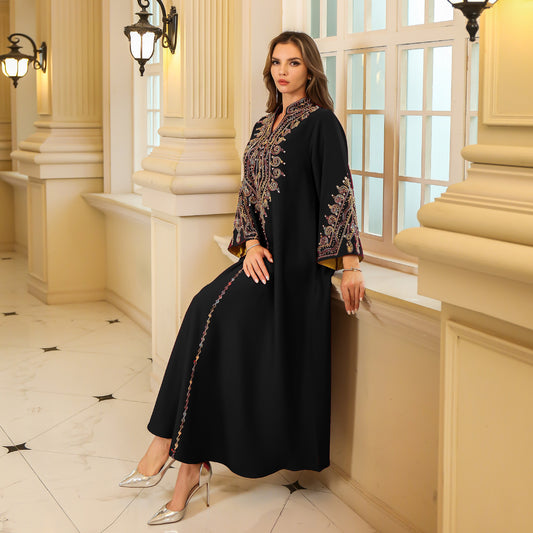 Robe abaya brodée pour femmes
