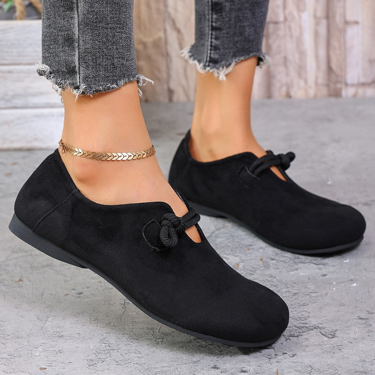 Mocassins en daim sans lacets
