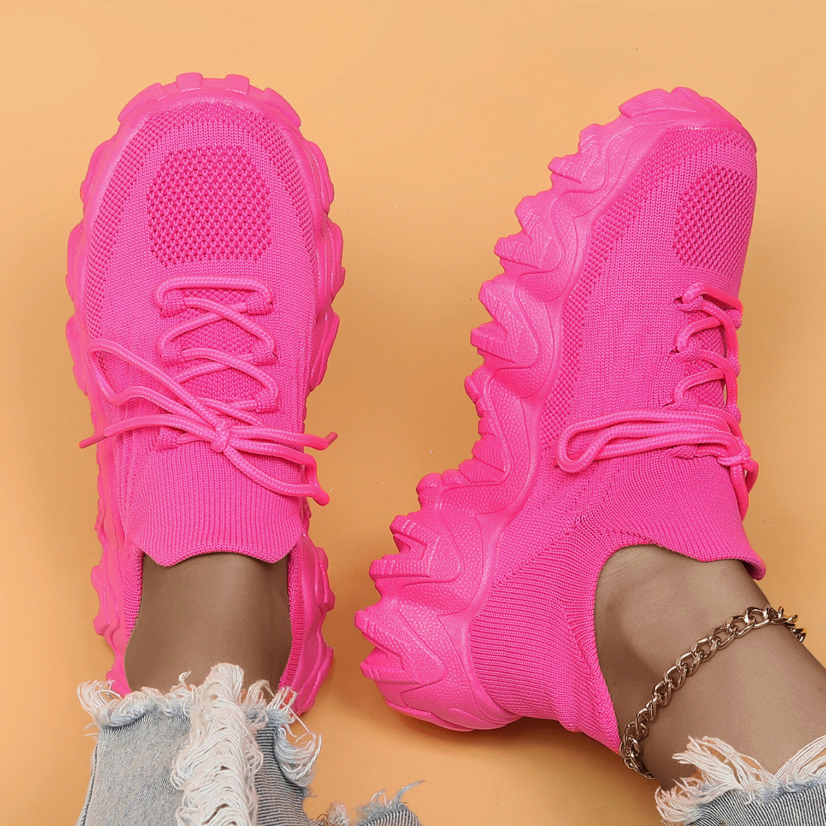 Chaussures de sport en mesh respirant pour femmes à enfiler