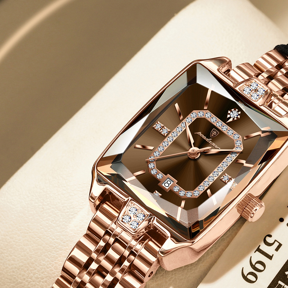 Montre carrée en quartz pour femmes