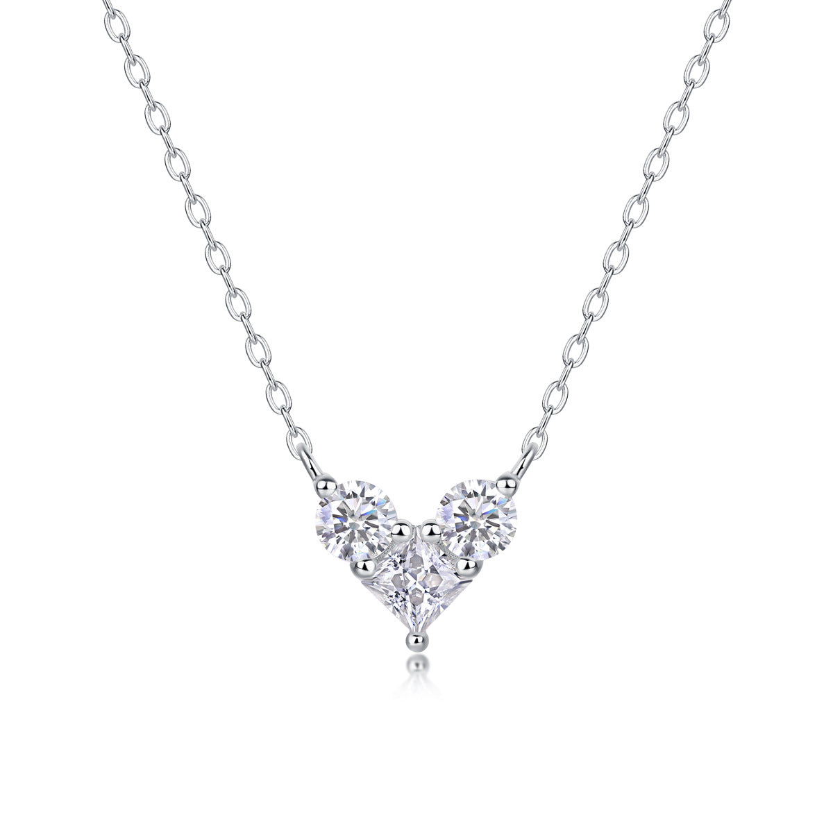 Collier pendentif géométrique en moissanite et argent sterling