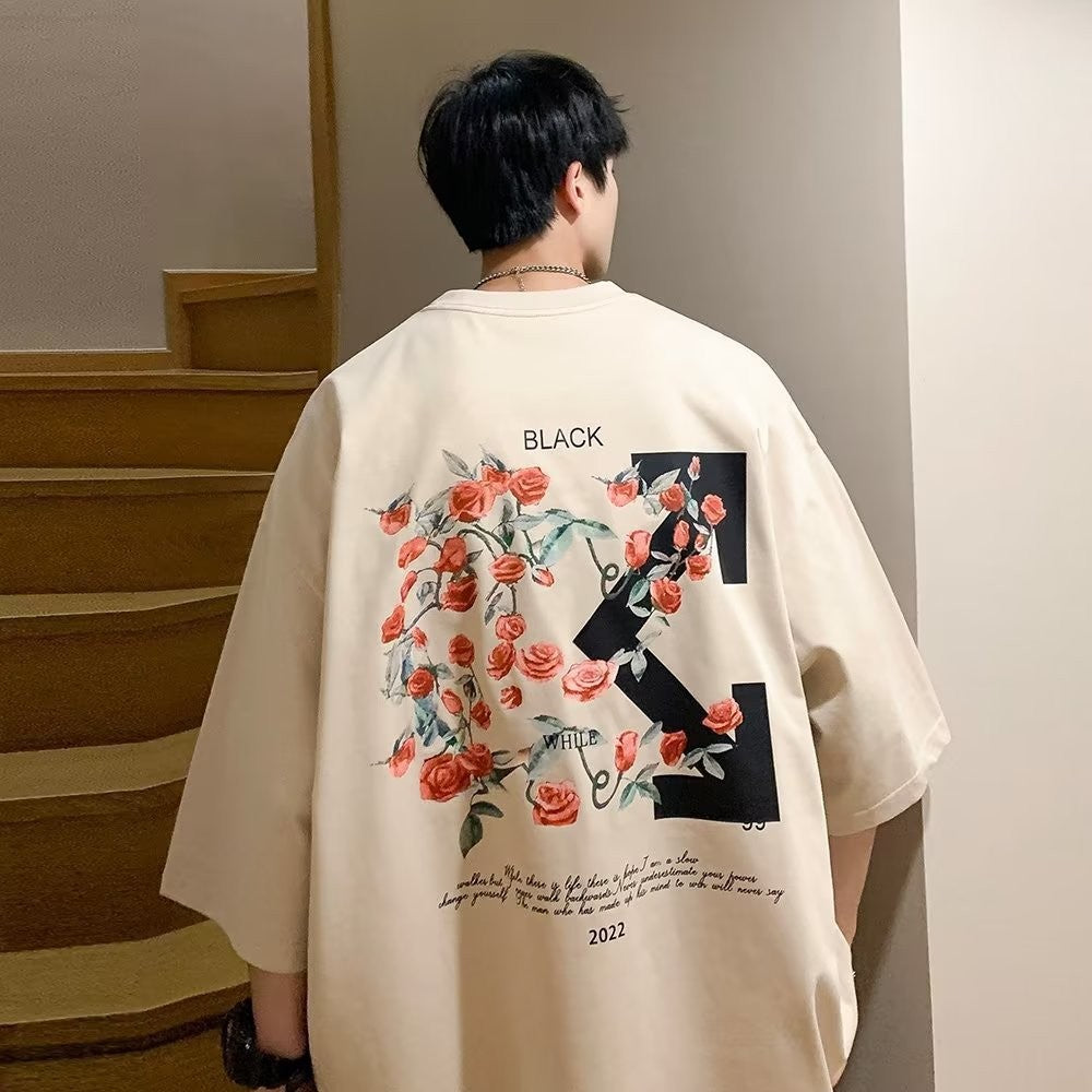 T-shirt en coton imprimé pour hommes