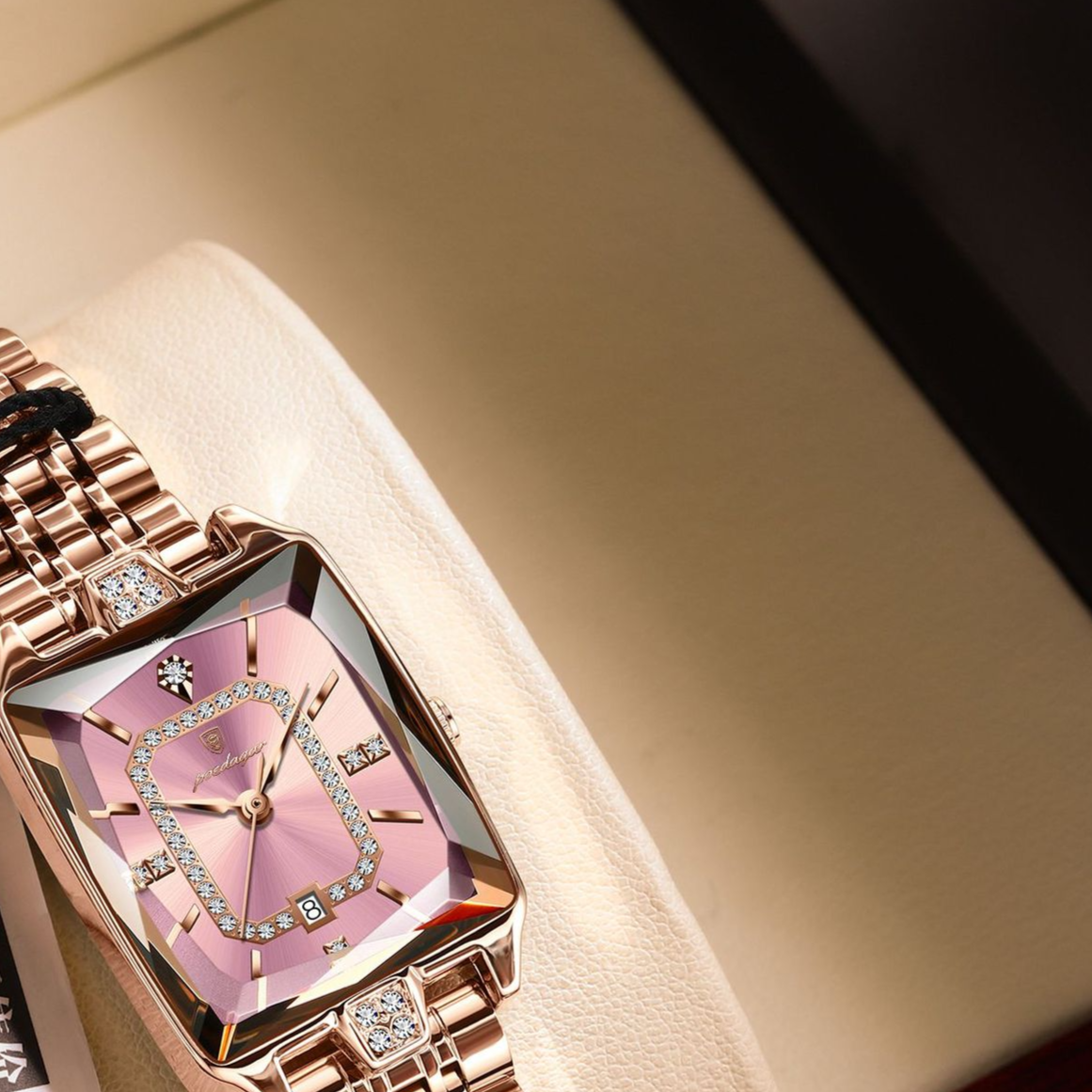 Montre carrée en quartz pour femmes