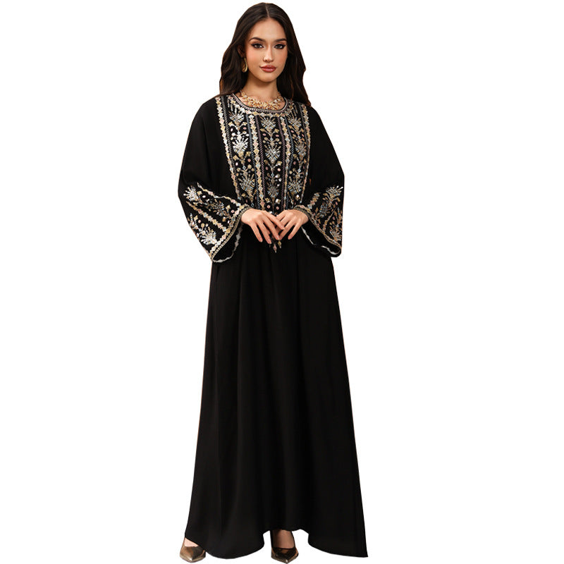 Robe longue brodée pour femmes