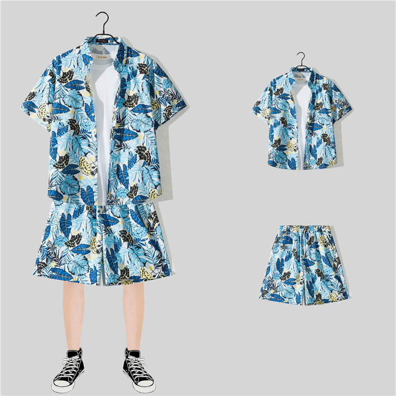 Habit :Ensemble chemise à manches courtes à fleurs