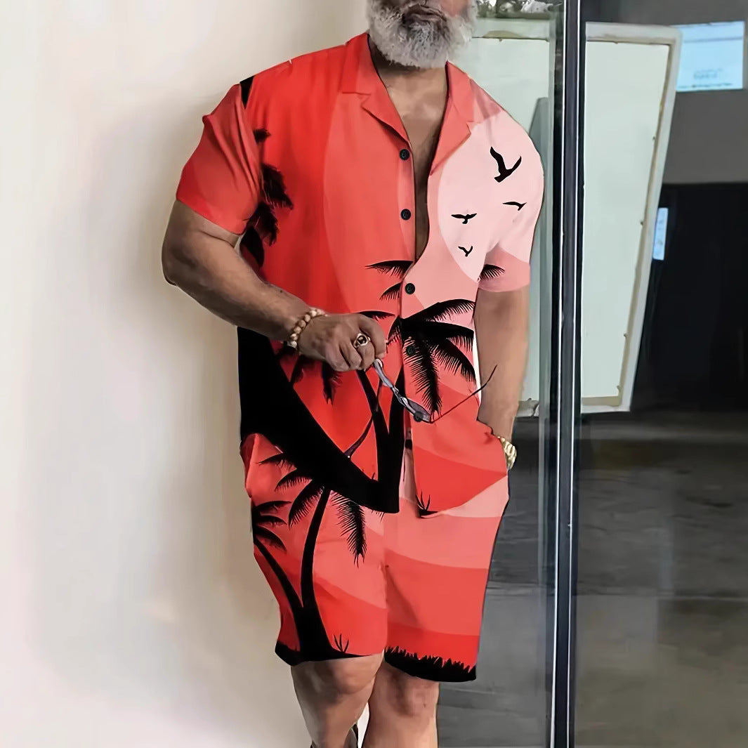 Chemise hawaïenne décontractée à manches courtes pour homme