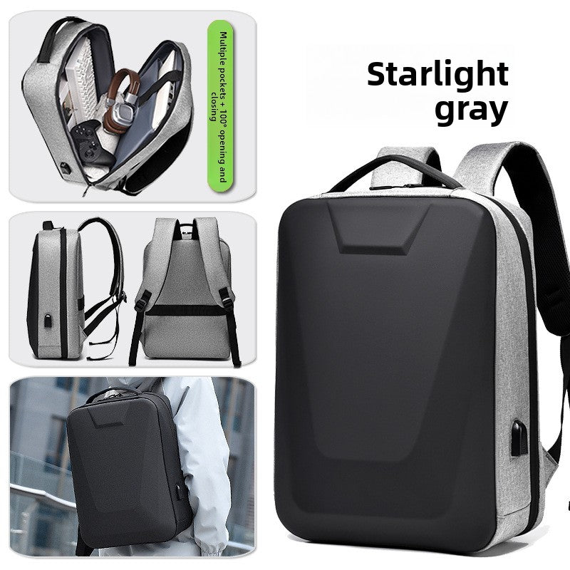 Sac à dos d’ordinateur portable à coque rigide avec bandes réfléchissantes