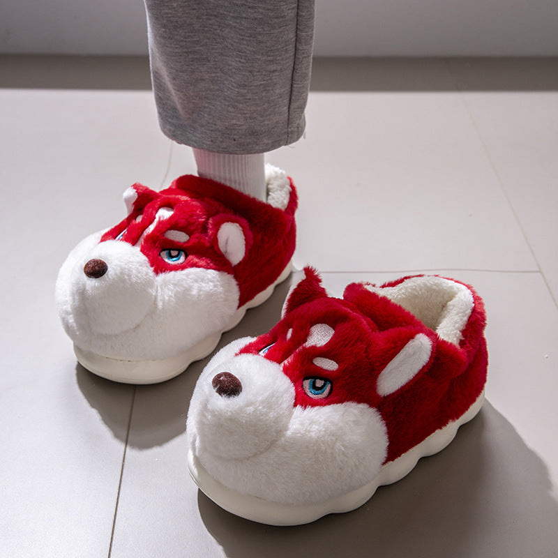 Chaussons en peluche à taille épaisse