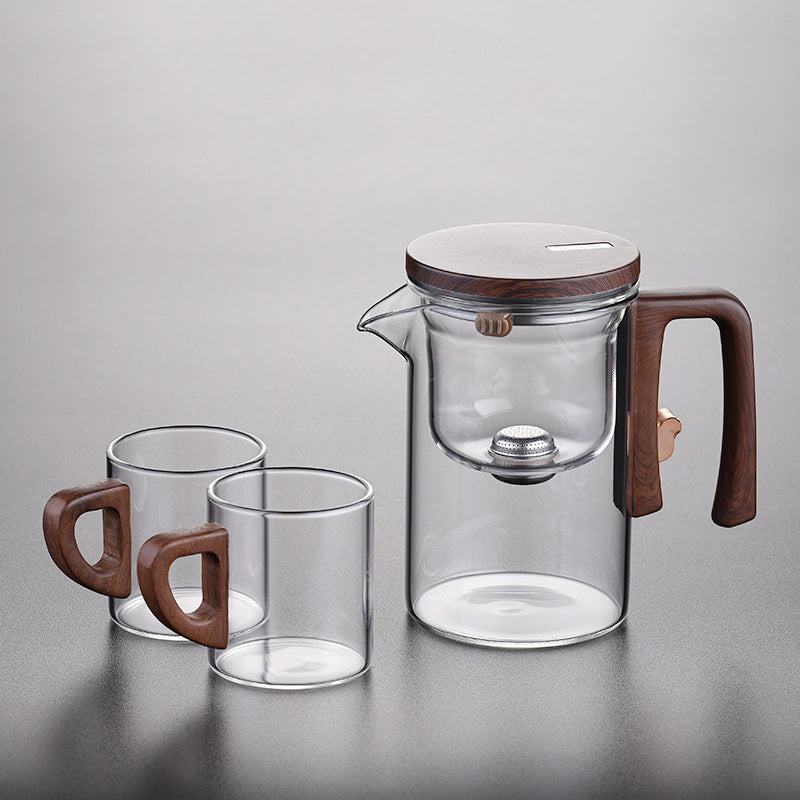 Théière en verre à séparation magnétique
