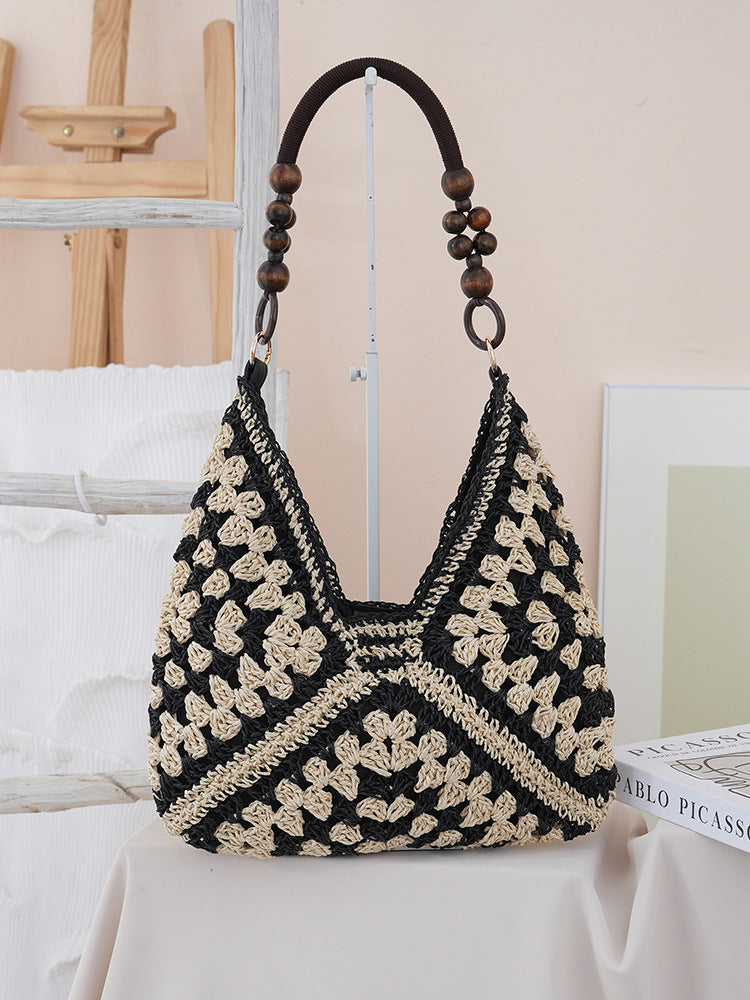 Sac bandoulière en paille tressée