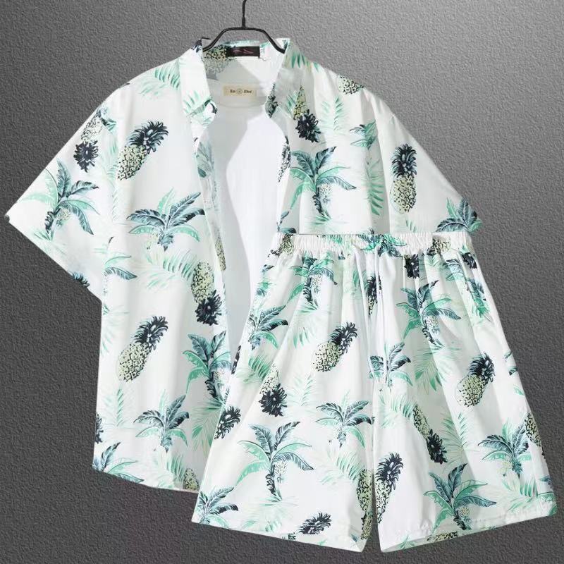 Habit :Ensemble chemise à manches courtes à fleurs