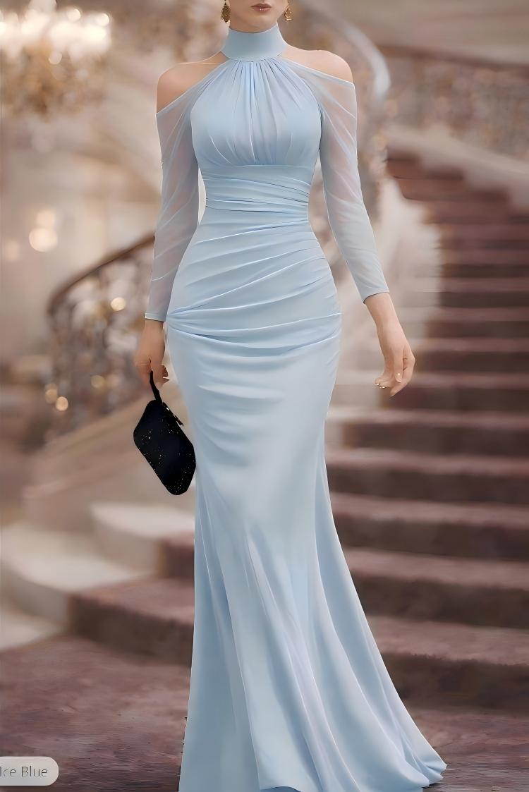 Robe de soirée élégante pour femmes avec col licou