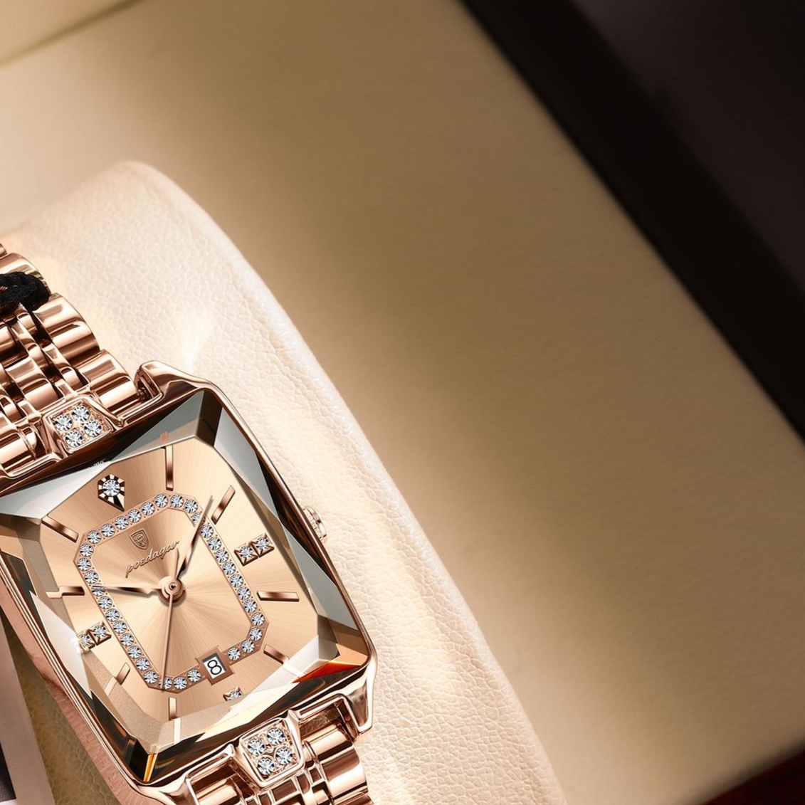 Montre carrée en quartz pour femmes