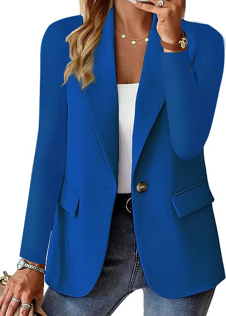 Cardigan blazer uni à manches longues pour femmes