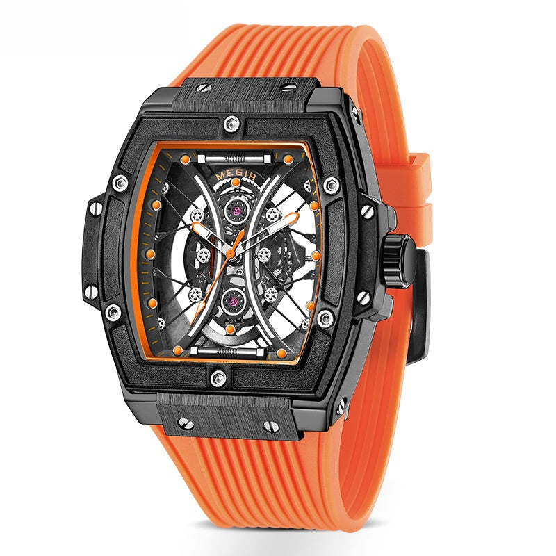 Montre de sport lumineuse à bracelet en silicone tendance populaire sur Douyin pour hommes, en gros, de forme cylindrique Meigel