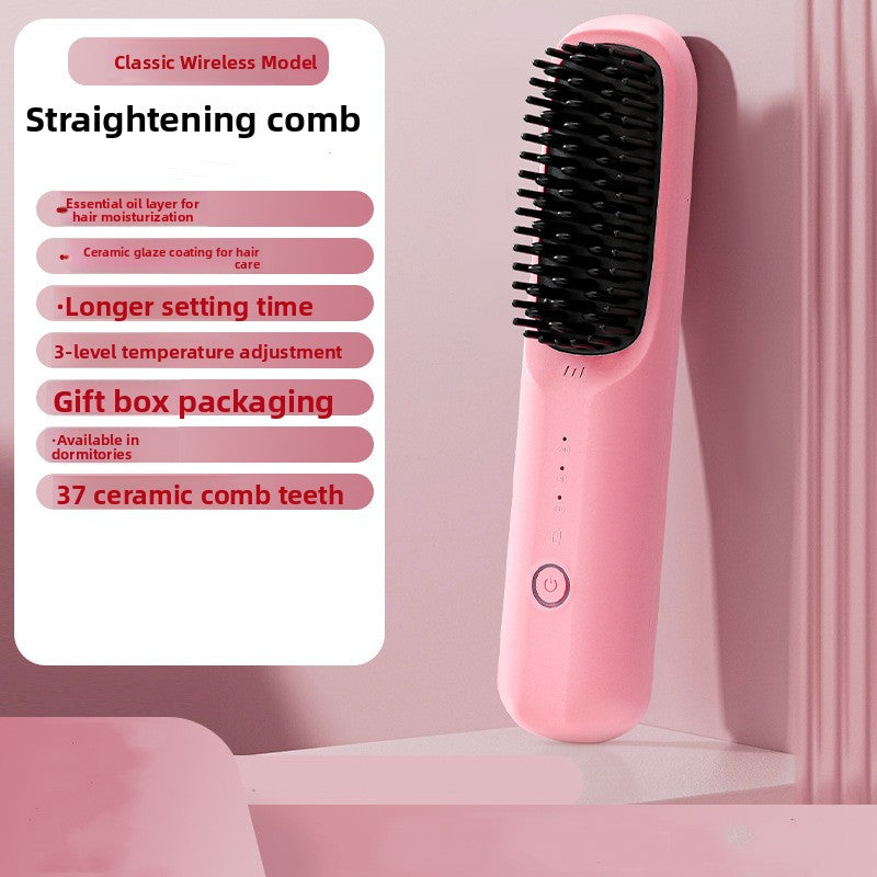 Brosse à cheveux lissante multifonctionnelle portable à chargement sans fil