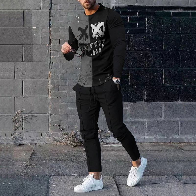 Ensemble pull et pantalon de survêtement décontracté pour homme, imprimé 3D