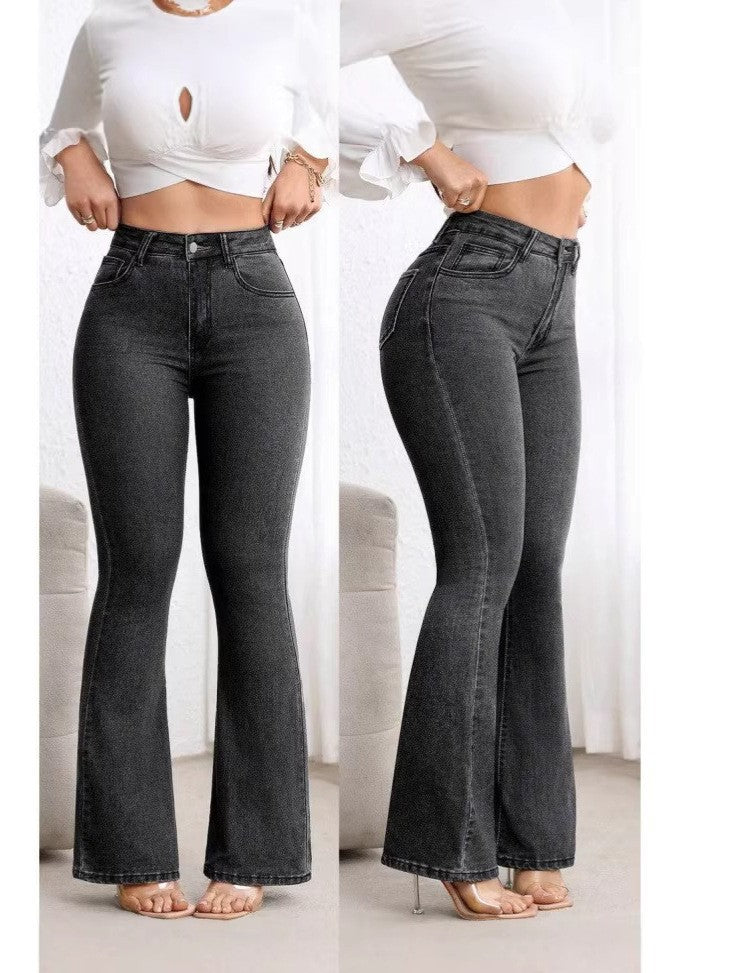 Pantalon évasé taille haute pour femmes