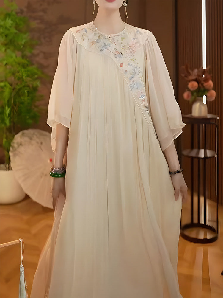 Robe en modal à imprimé floral pour femmes