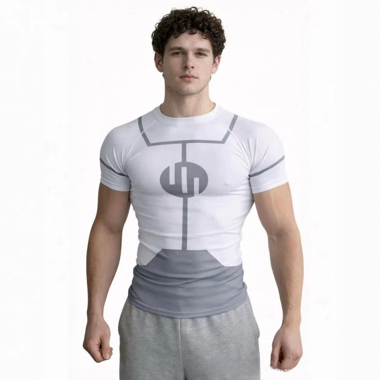 T-shirt à manches longues à séchage rapide avec imprimé géométrique