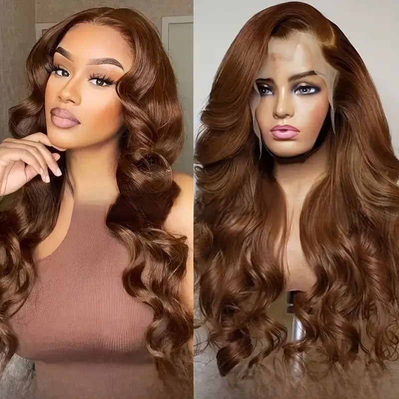 Perruque en cheveux humains ondulés avec lace frontale