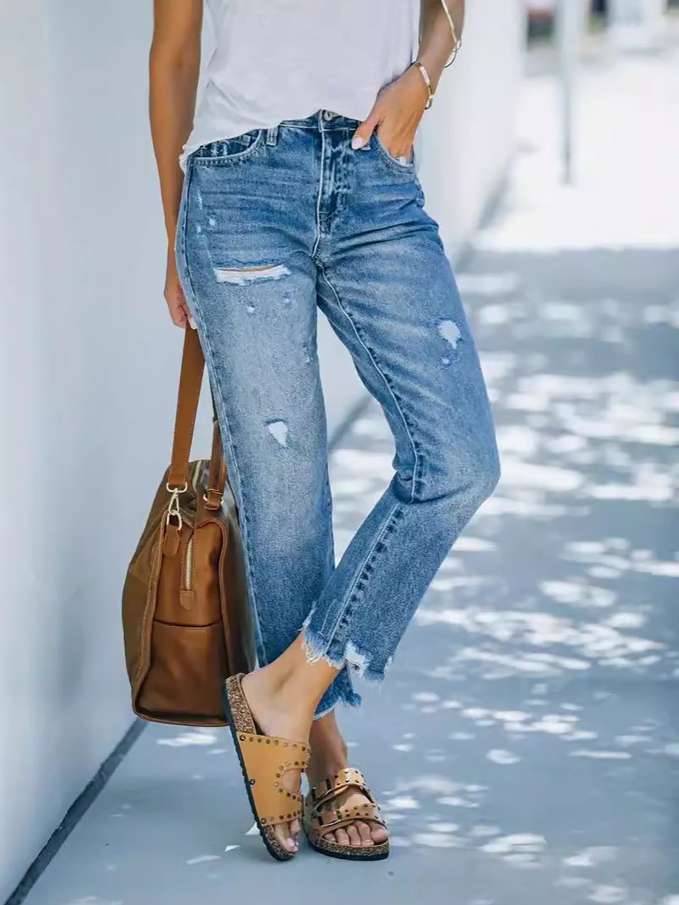 Jeans taille droite