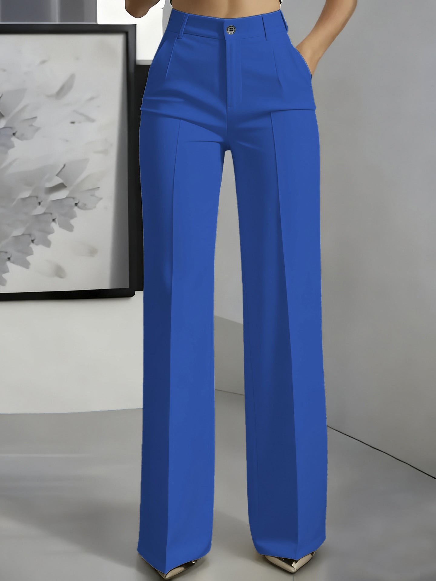 Pantalon droit taille haute