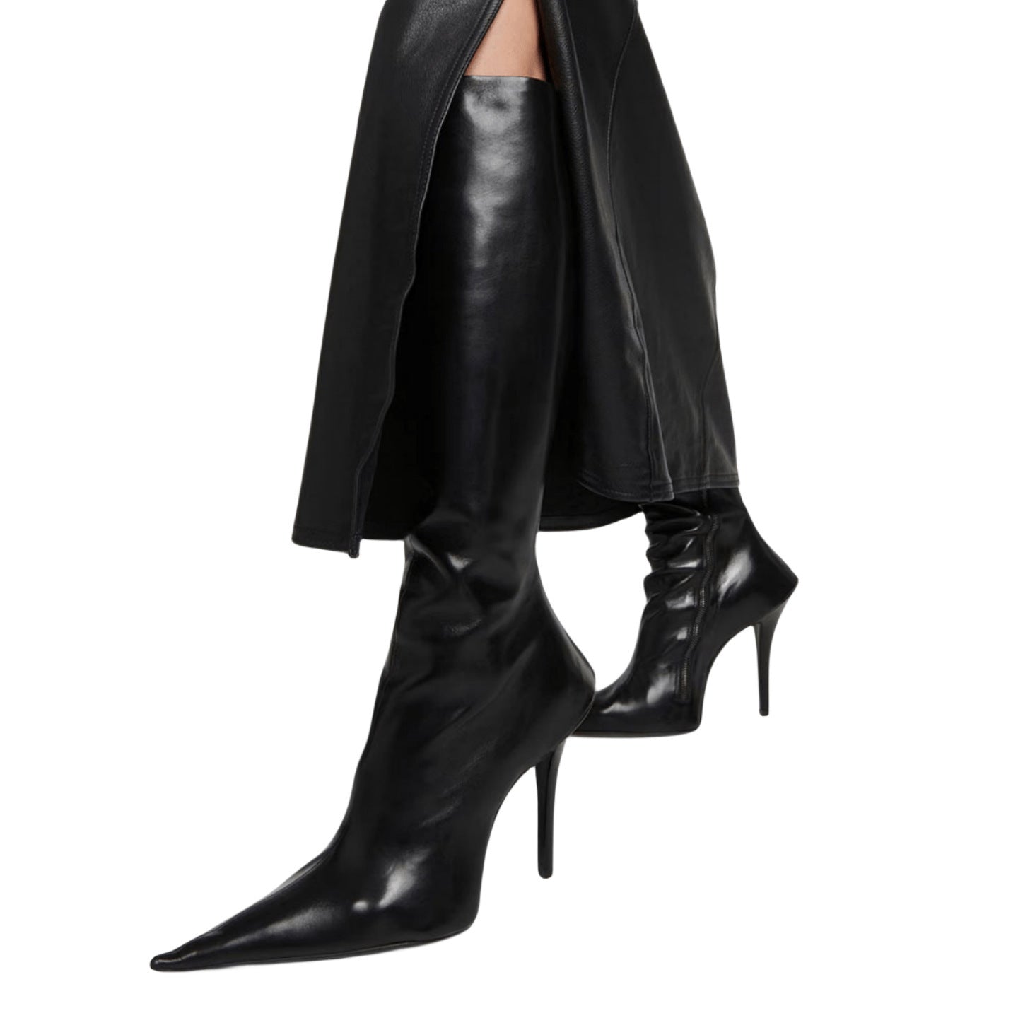 Bottines à talons aiguilles, bout pointu et fermeture éclair latérale