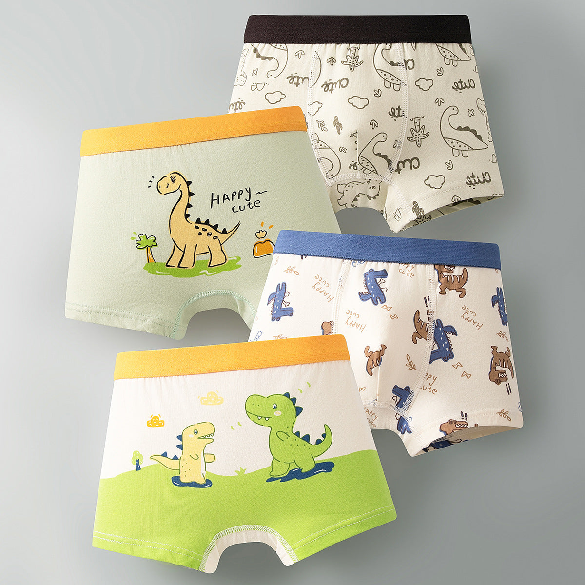 Boxers en coton pour garçons, sous-vêtements sans coutures