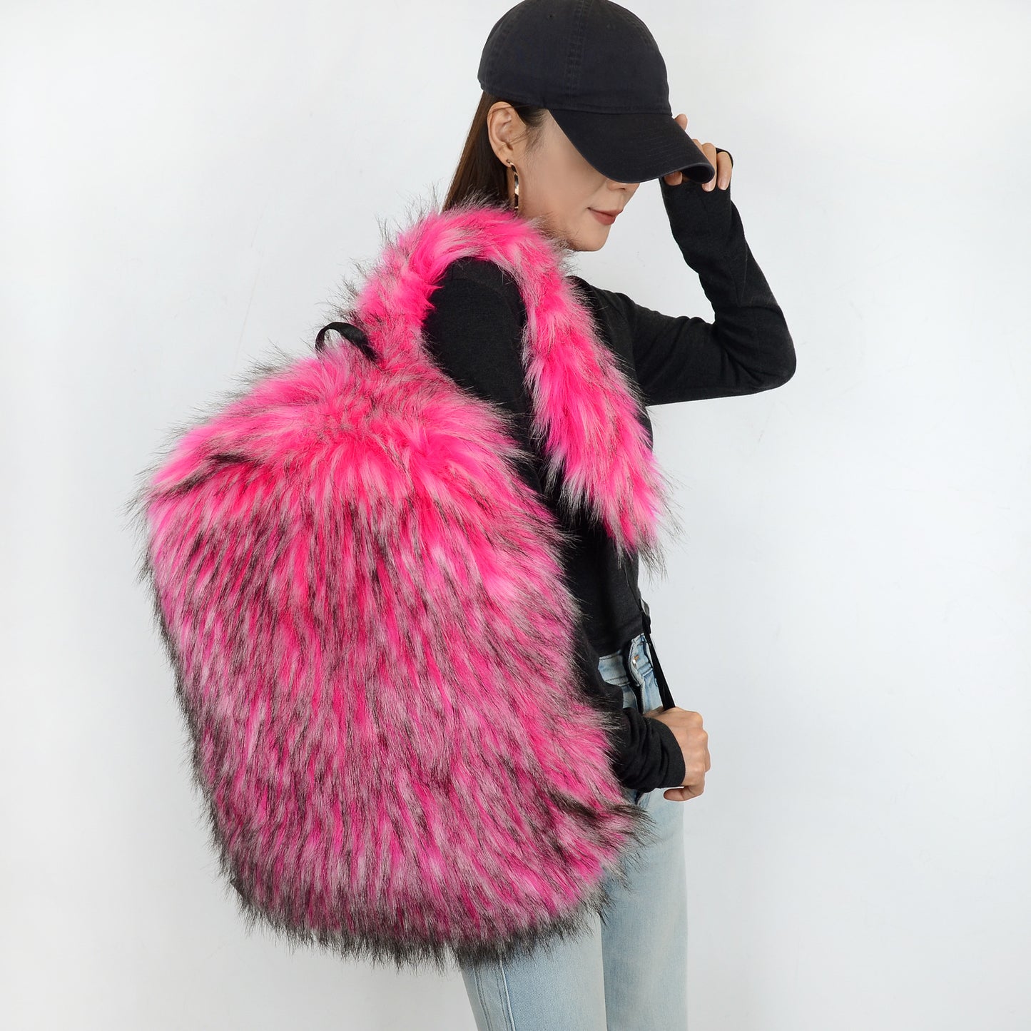 Sac à dos en peluche grande capacité