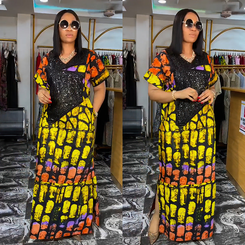 Habit :Robe en velours à sequins pour femme