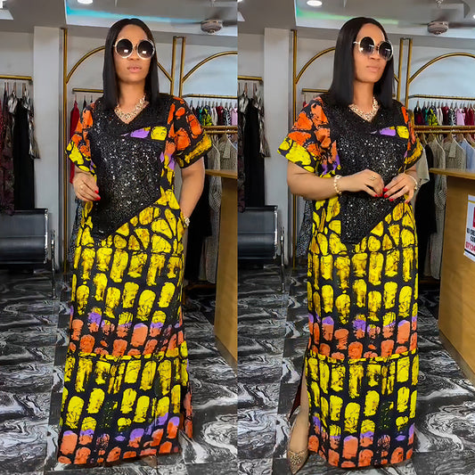 Habit :Robe en velours à sequins pour femme