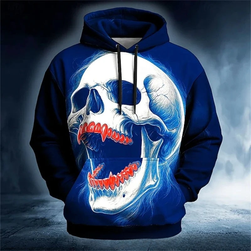 Hoodie à imprimé 3D pour hommes, pull-over à manches longues, streetwear