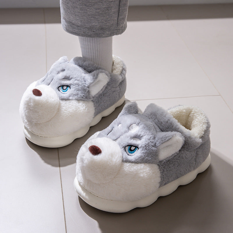 Chaussons en peluche à taille épaisse