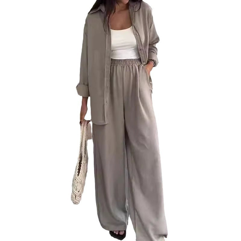 Ensemble deux pièces pour femmes avec pantalon large décontracté