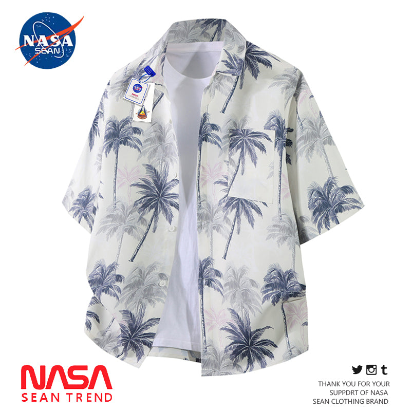 Chemise de plage a manches courtes en soie glacee